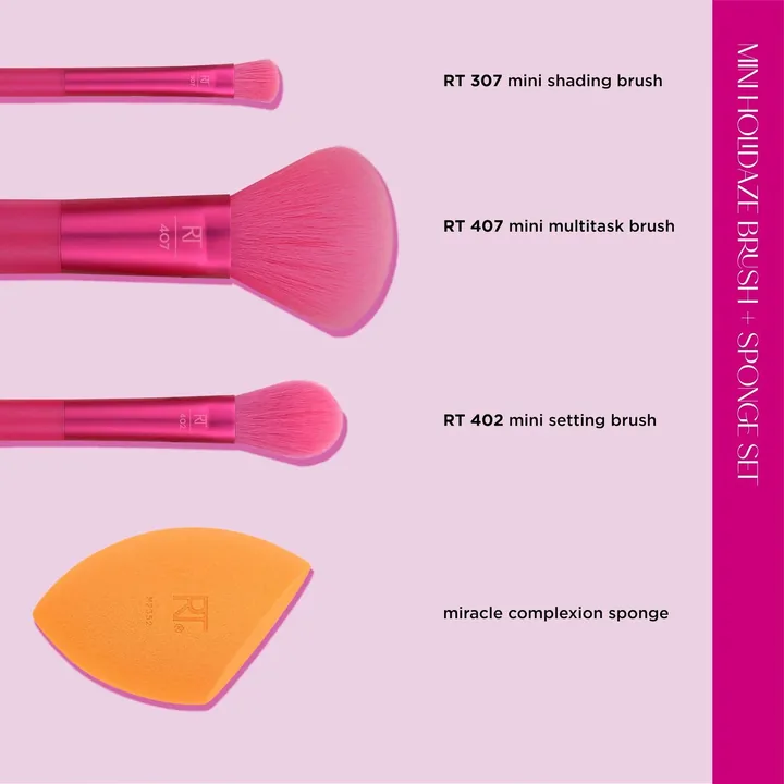 Real Techniques Limited Edition Mini Holidaze Brush + Sponge Set, фото 4